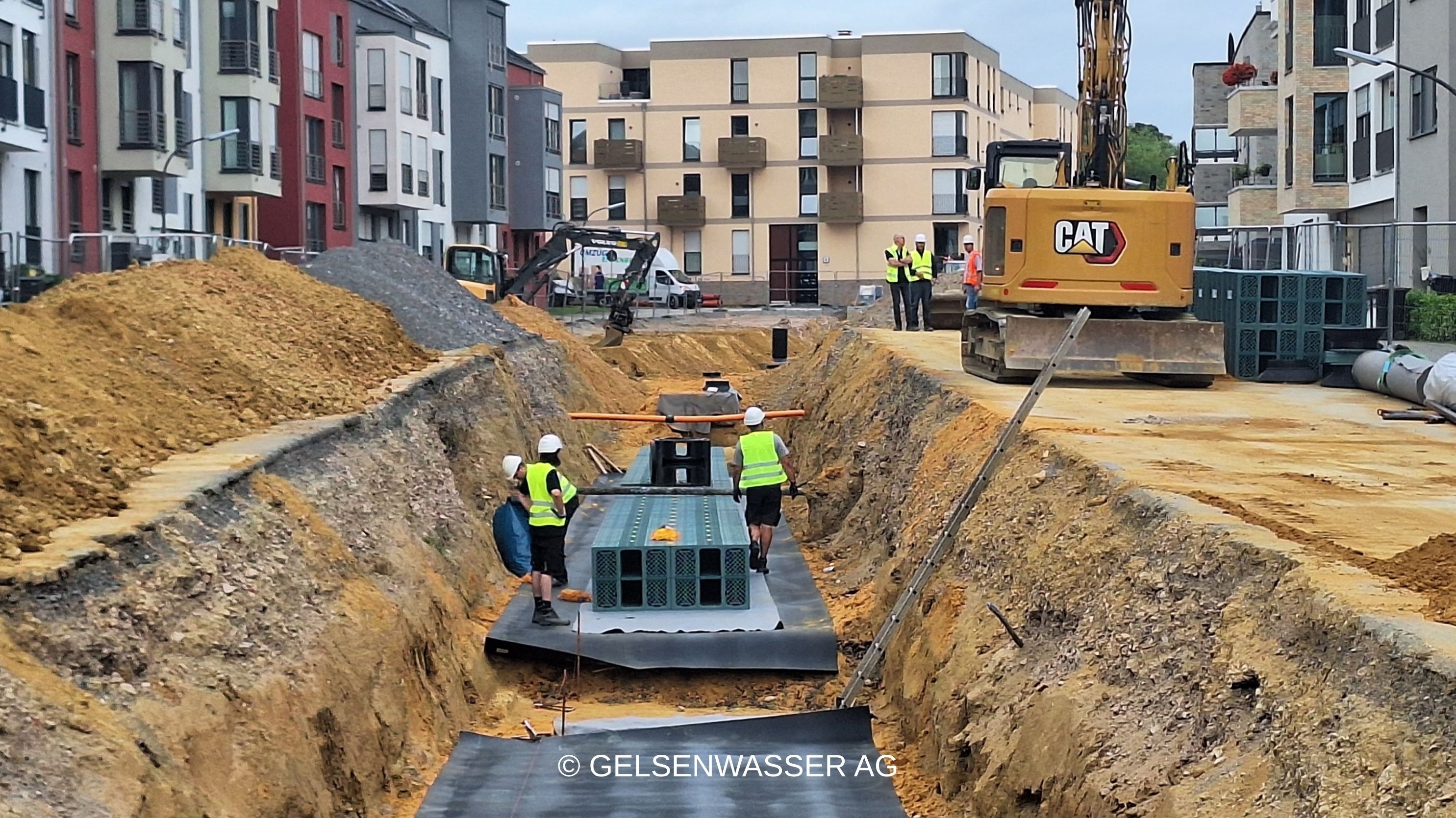 Der Paulusanger in Recklinghausen: Gemeinsam mit der Stadt hat Gelsenwasser ein innovatives kaskadiertes Mulden-Rigolen-System geplant – ein echtes Vorzeigeprojekt für klimaresiliente Stadtgestaltung.