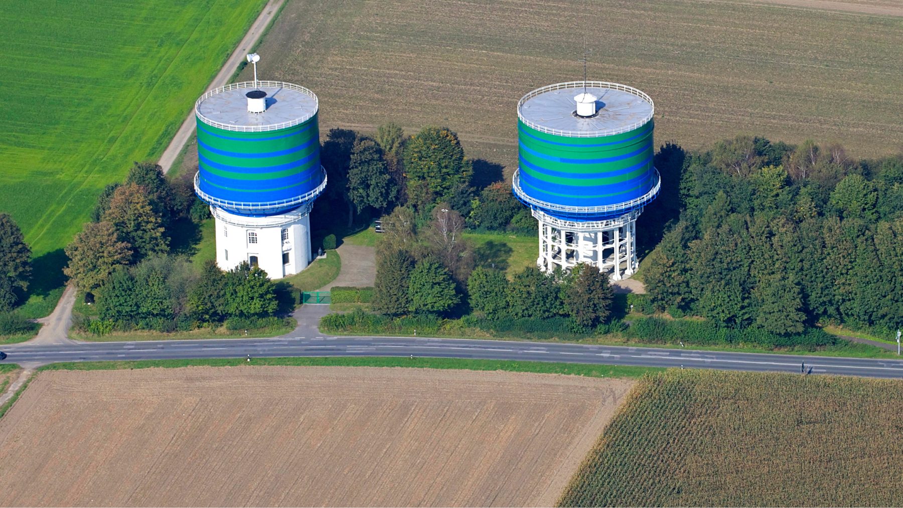 Hochbehälter in Herten aus der Luft