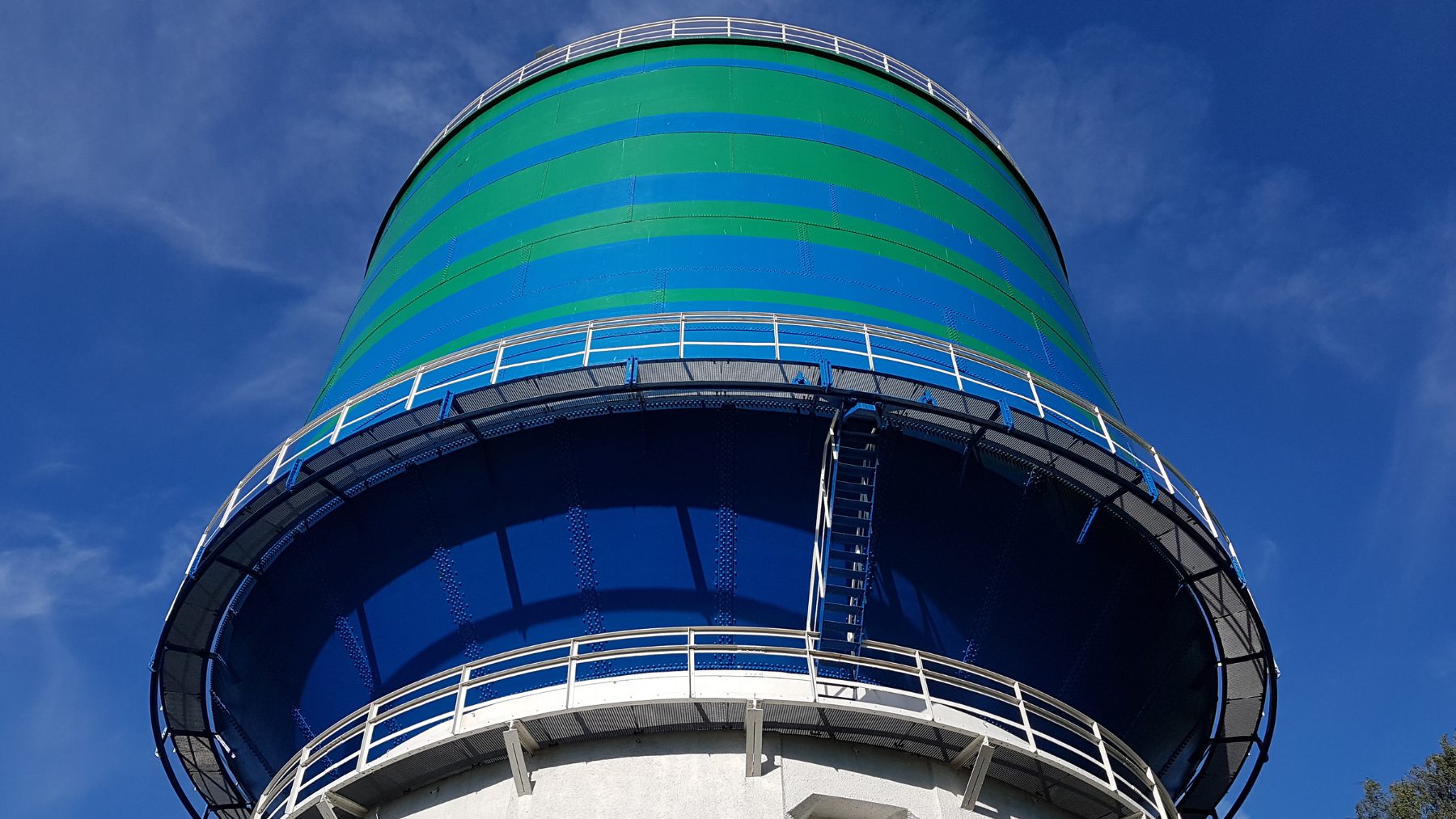 Der Trinkwasserspeicher an einem Hochbehälter in Herten