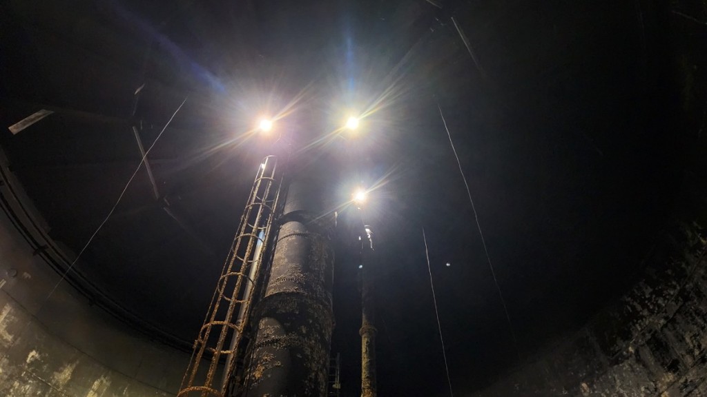 Im Inneren des Hochbehälters.