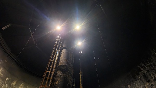 Im Inneren des Hochbehälters.