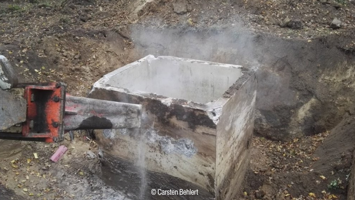 Rückbau der Brunnen beim Wasserwerk Mühlengrund für die Insektenwelten.