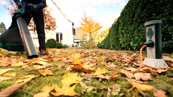 Den rasen vom runtergefallenen Laub befreien