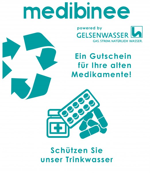 Gutschein gegen alte Medikamente: so funktioniert die Sammelbox medibinee, powered by Gelsenwasser
