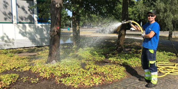 Gelsenwasser spendet jeder Partnerkommune 5000 Kubikmeter Wasser um Bäume zu gießen.