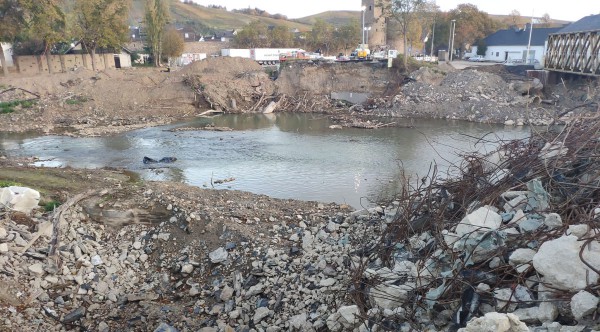 Zerstörung an der Ahr nach Hochwasser im Juli 2021