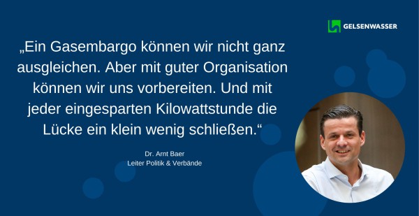 Statement von Dr. Arnt Baer zu einem möglichen Gas-Embargo in Deutschland